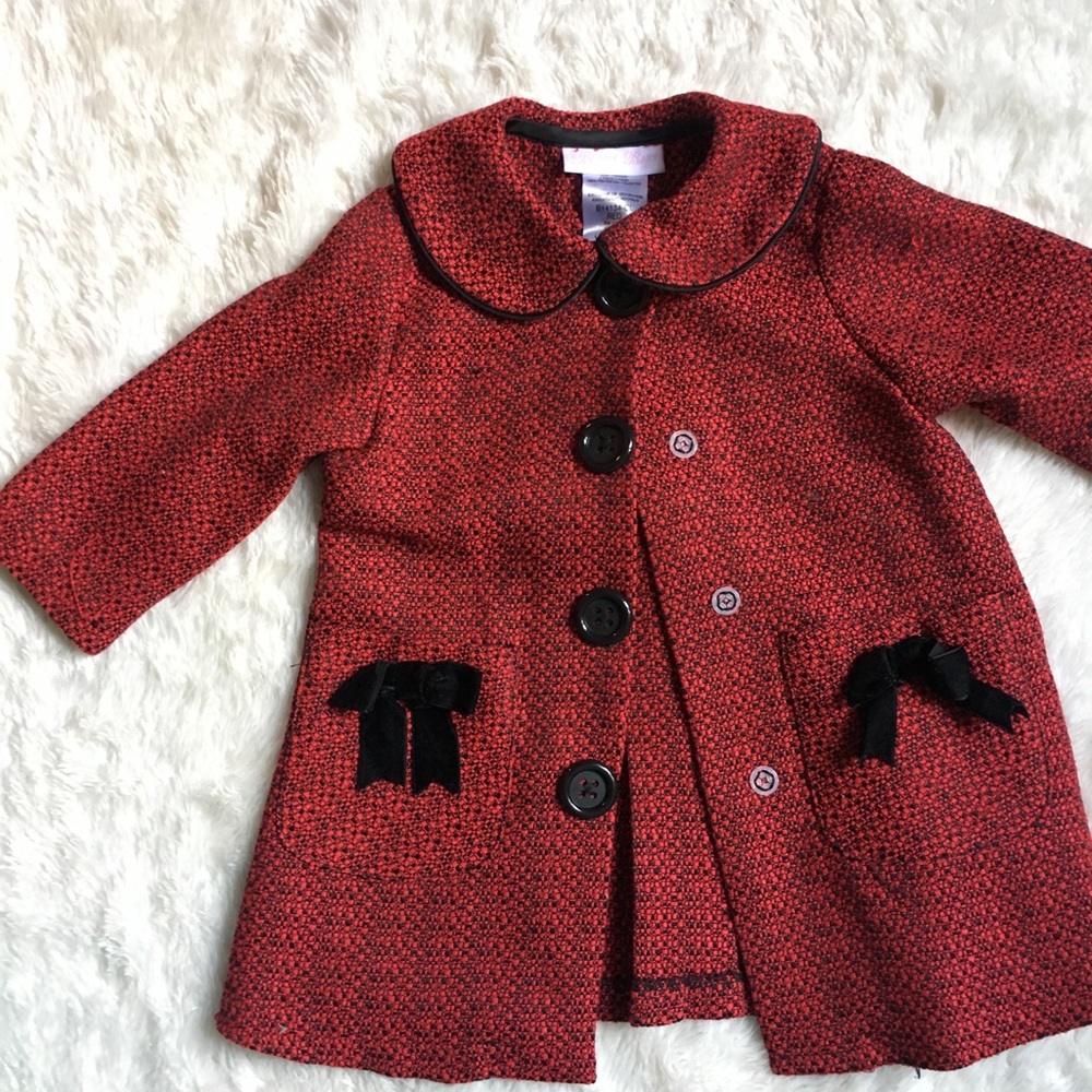 BONNIE BABY red and black dress coat